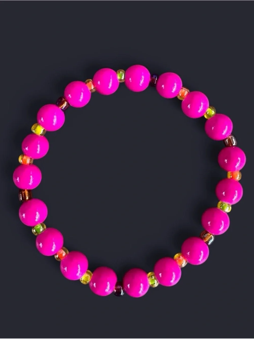 Pink Riot Glass Bead Bracelet